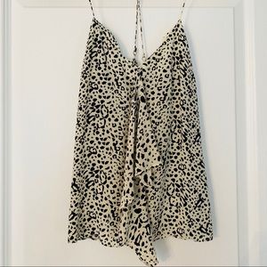 Aritzia (Central Park West) Animal Print Silk Top